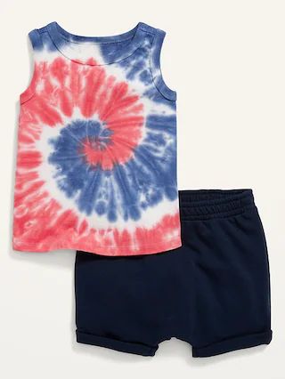 Tie-Dye Tank Top and Solid French Terry Shorts Set for Baby | Old Navy (US)