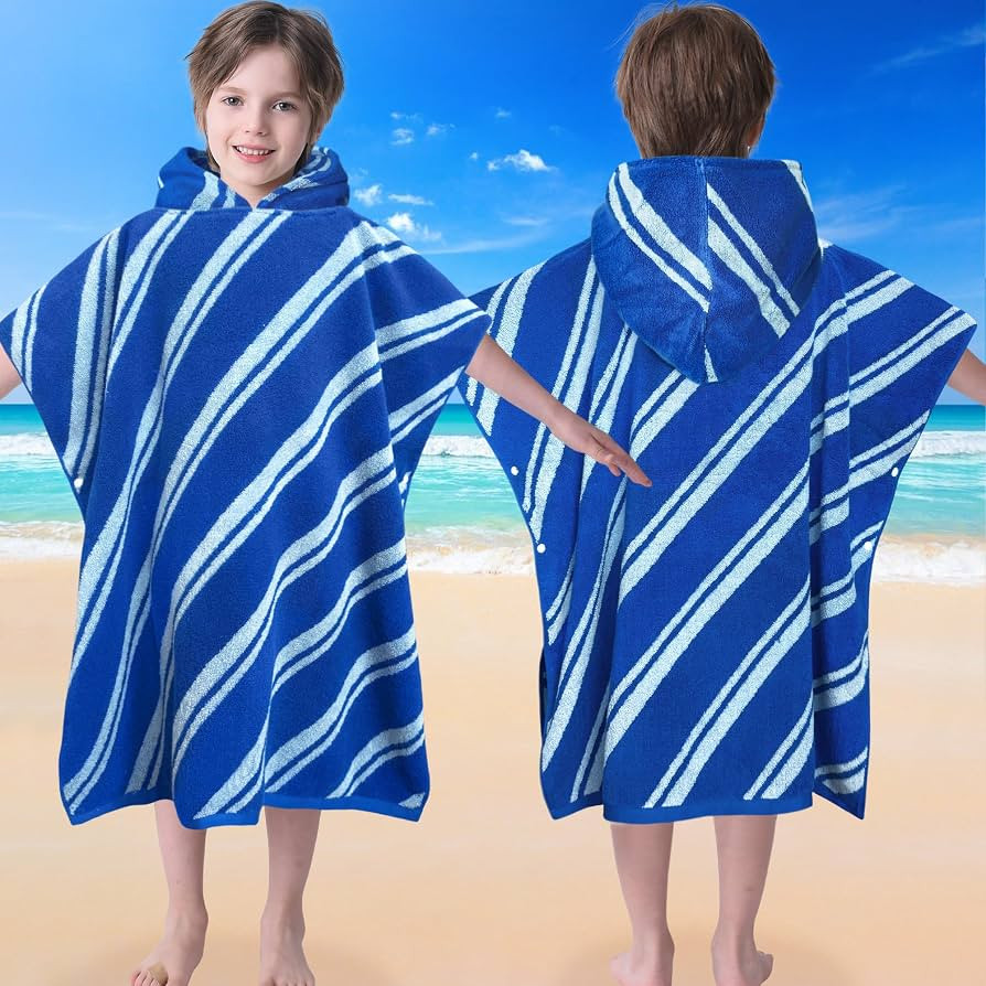 VOOVA & MOVAS Kids Hooded Poncho Towels (4-8Years,27.5"x27.5"),100% Cotton Soft Absorbent Towel f... | Amazon (US)