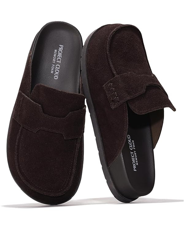 Project Cloud Genuine Suede Womens Clog - Memory Foam Arch Support Non-Slip Sole Mules & Clogs fo... | Amazon (US)