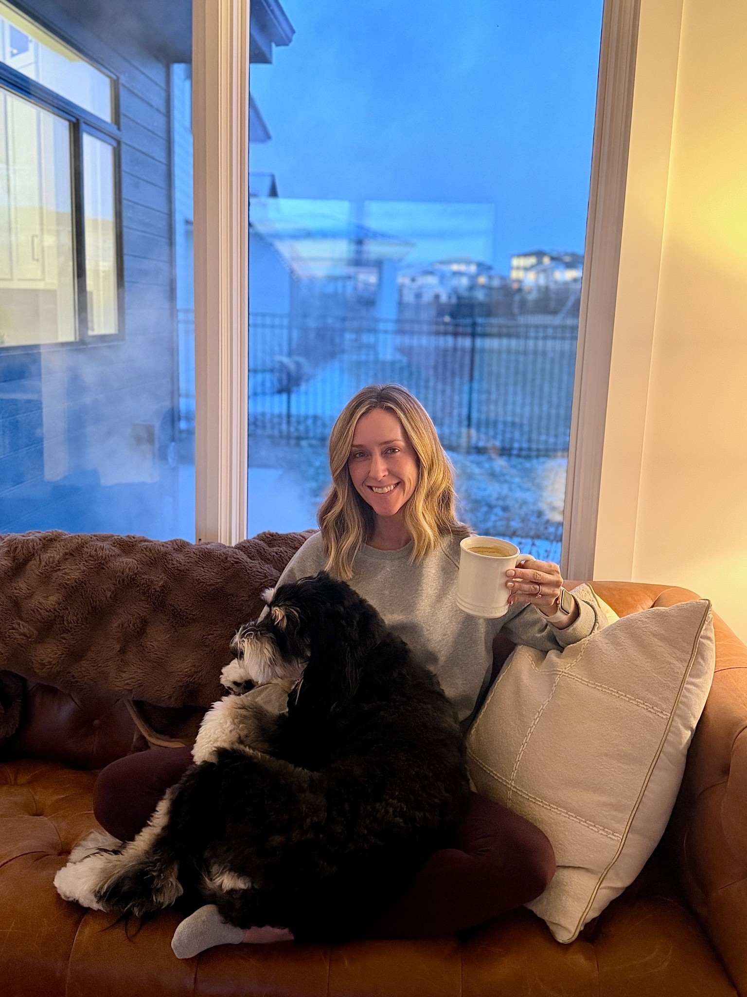 Morning coffee, featuring my personal space–challenged lap dog.🐶 

#LTKmomlife #LTKmorningroutine #LTKdayinmylife