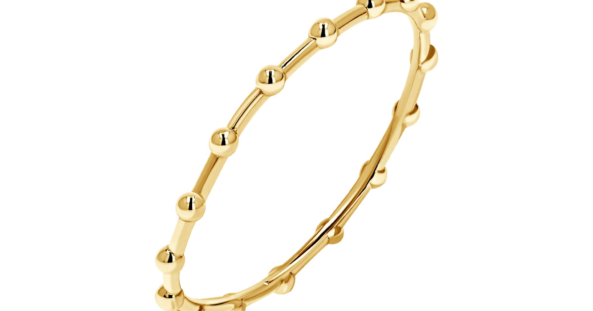 14K Gold Beaded Wire Band | Solid Gold Handmade in LA | Baby Gold | Baby Gold