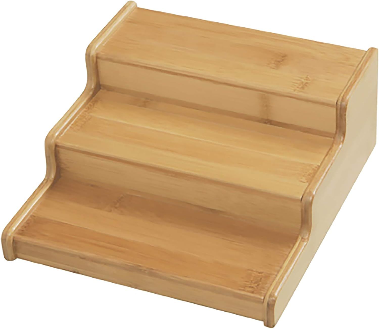 Seville Classics 3-Tier Expandable Bamboo Spice Rack Step Shelf Cabinet Organizer | Amazon (US)