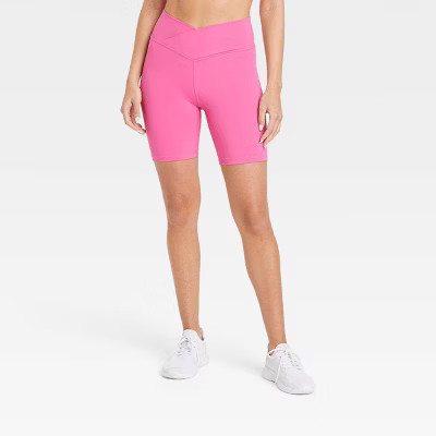 Women's High-Rise Cross Front Bike Shorts 7" - JoyLab™ | Target