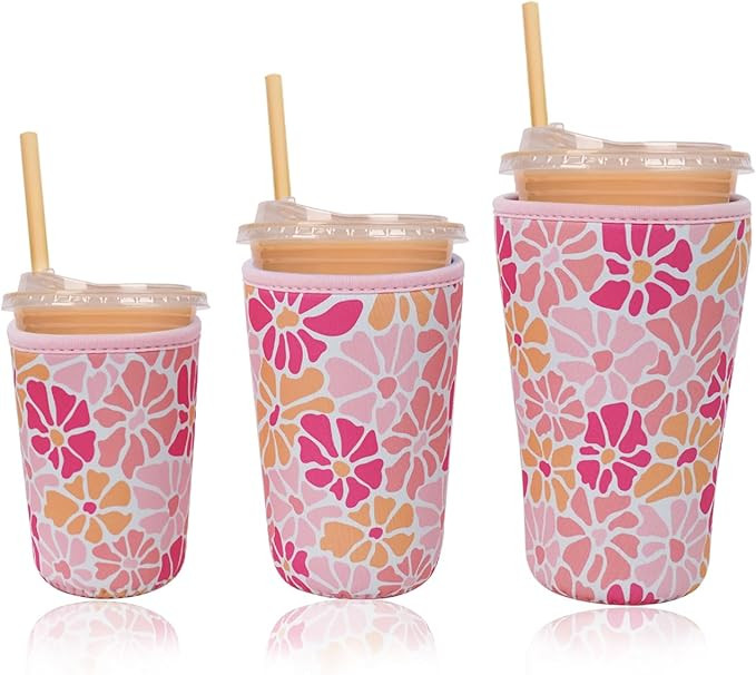 Reusable Insulated Neoprene Iced Coffee Cup Sleeve, Durable Drink Sleeve for Cold Beverages, Beve... | Amazon (US)