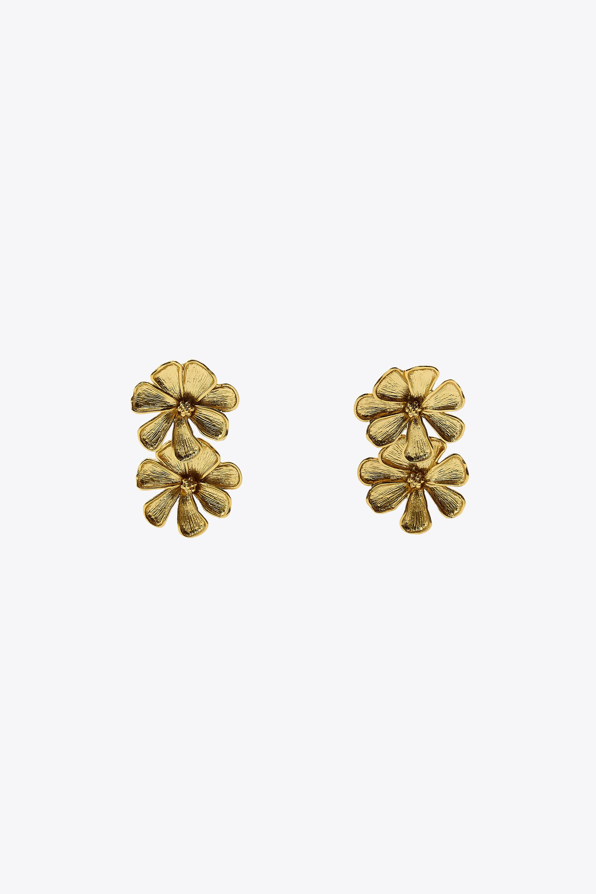 METAL FLOWER EARRINGS | Zara US