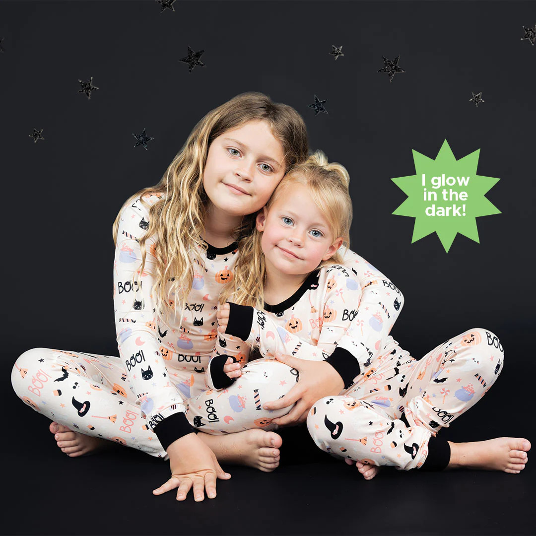 Sweet and Spooky Glow-in-the-Dark Halloween Two-Piece Bamboo Long Slee | Emerson and Friends