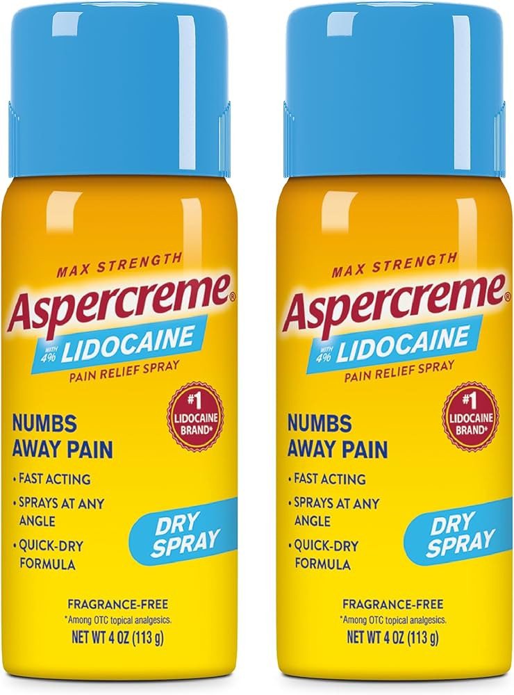 Aspercreme Lidocaine Dry Spray Soothes Aggravated Nerves, Numbing Topical Pain Relief Spray with ... | Amazon (US)
