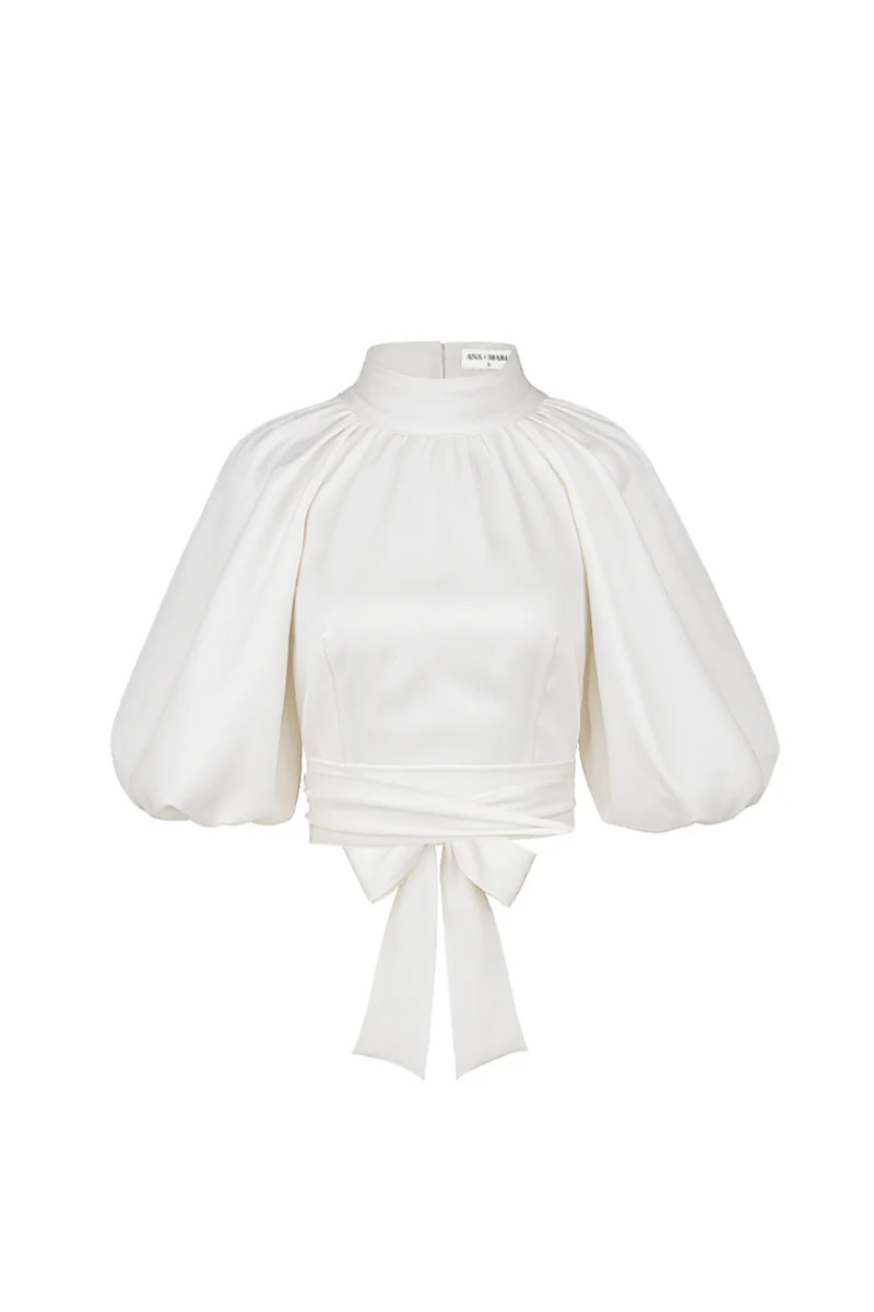 ELARA CROPTOP IN IVORY | ANA + MARIA | CULT MIA | CULT MIA UK LTD