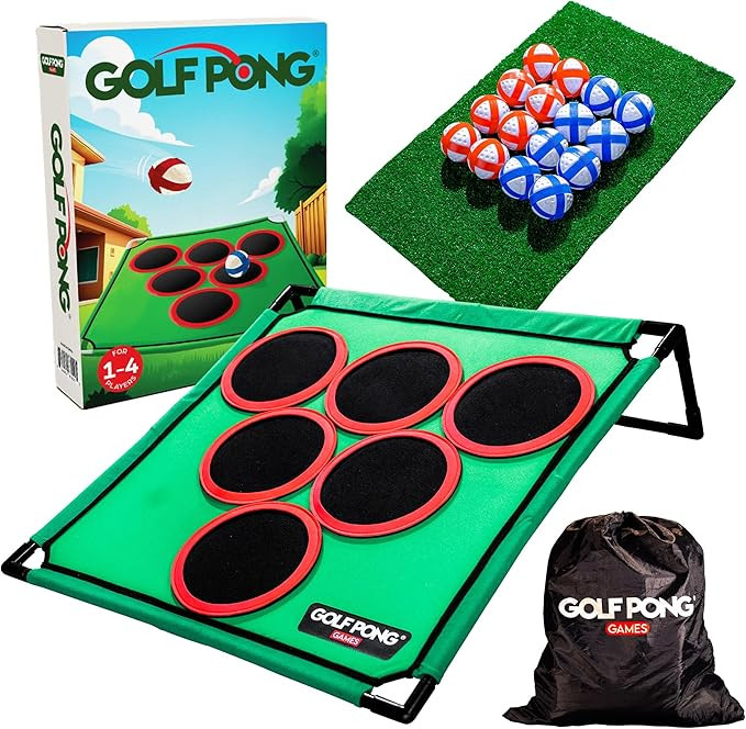 Golf Pong – Backyard Golf Game with 16 Chipping Balls & Mat, Yard and Outdoor Games for Adults ... | Amazon (US)