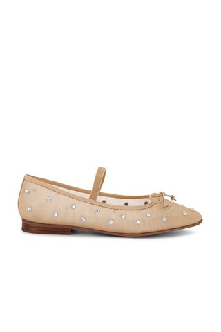 Leonie Soft Ballet Flat in Cream & Crystal | Revolve Clothing (Global)