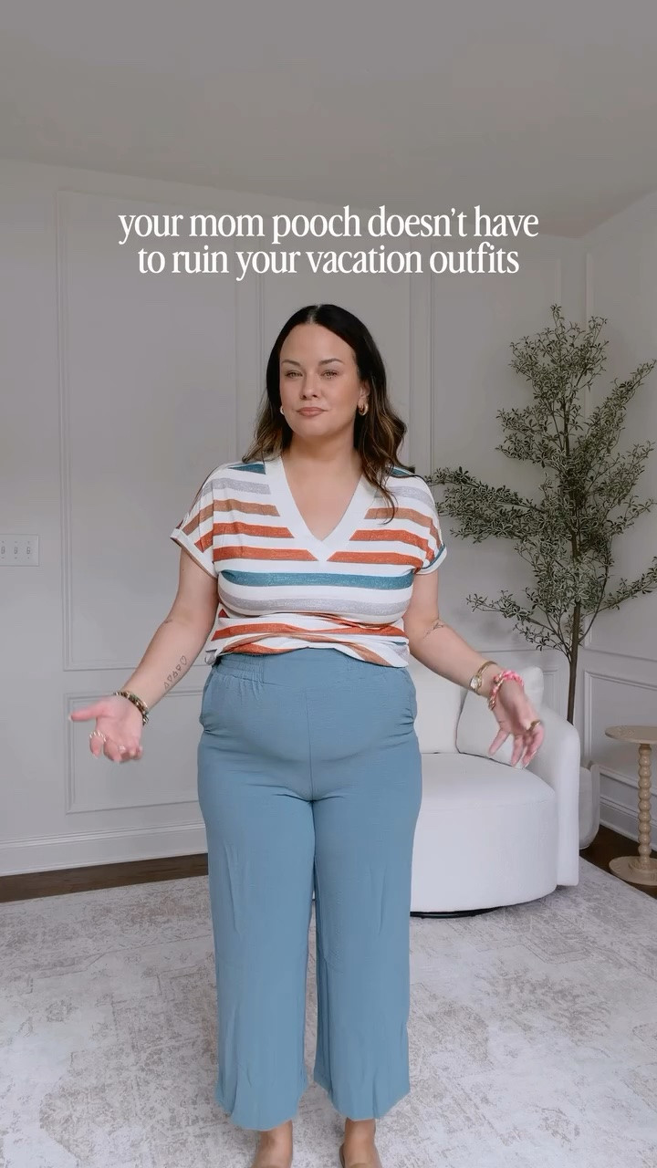 anti-pooch vacation outfits that will make you feel comfy, cool & confident 🌴👙☀️🐚 like & comment VACAY & I’ll send you the 🔗 to shop these looks! 

#antipooch #vacationoutfits #summerstyle commissionable links