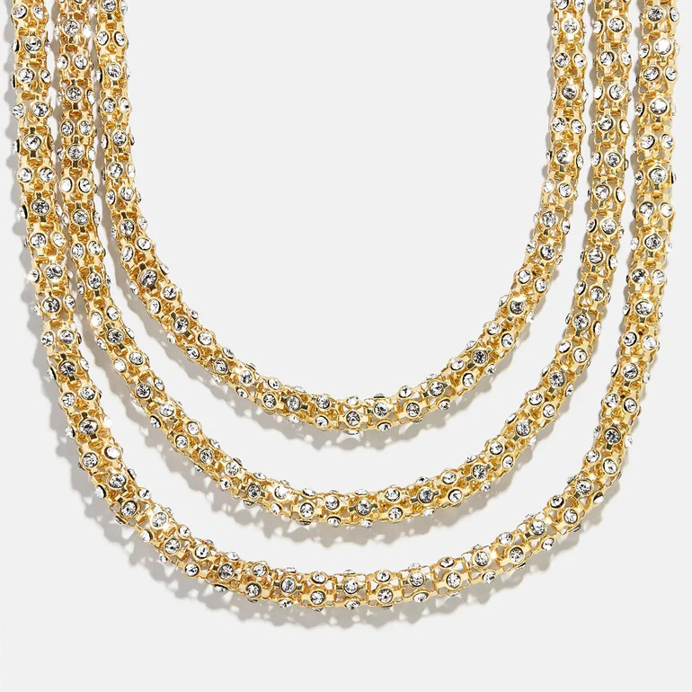 Crystal Layered Necklace - Gold/Pavé | BaubleBar