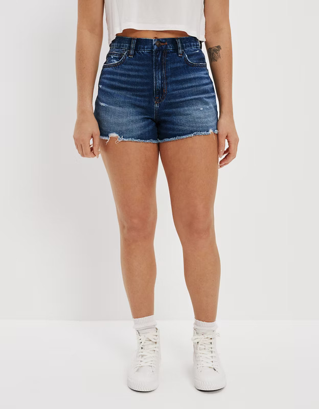 AE Strigid Denim Curvy Highest Waist '90s Boyfriend Short | American Eagle Outfitters (US & CA)