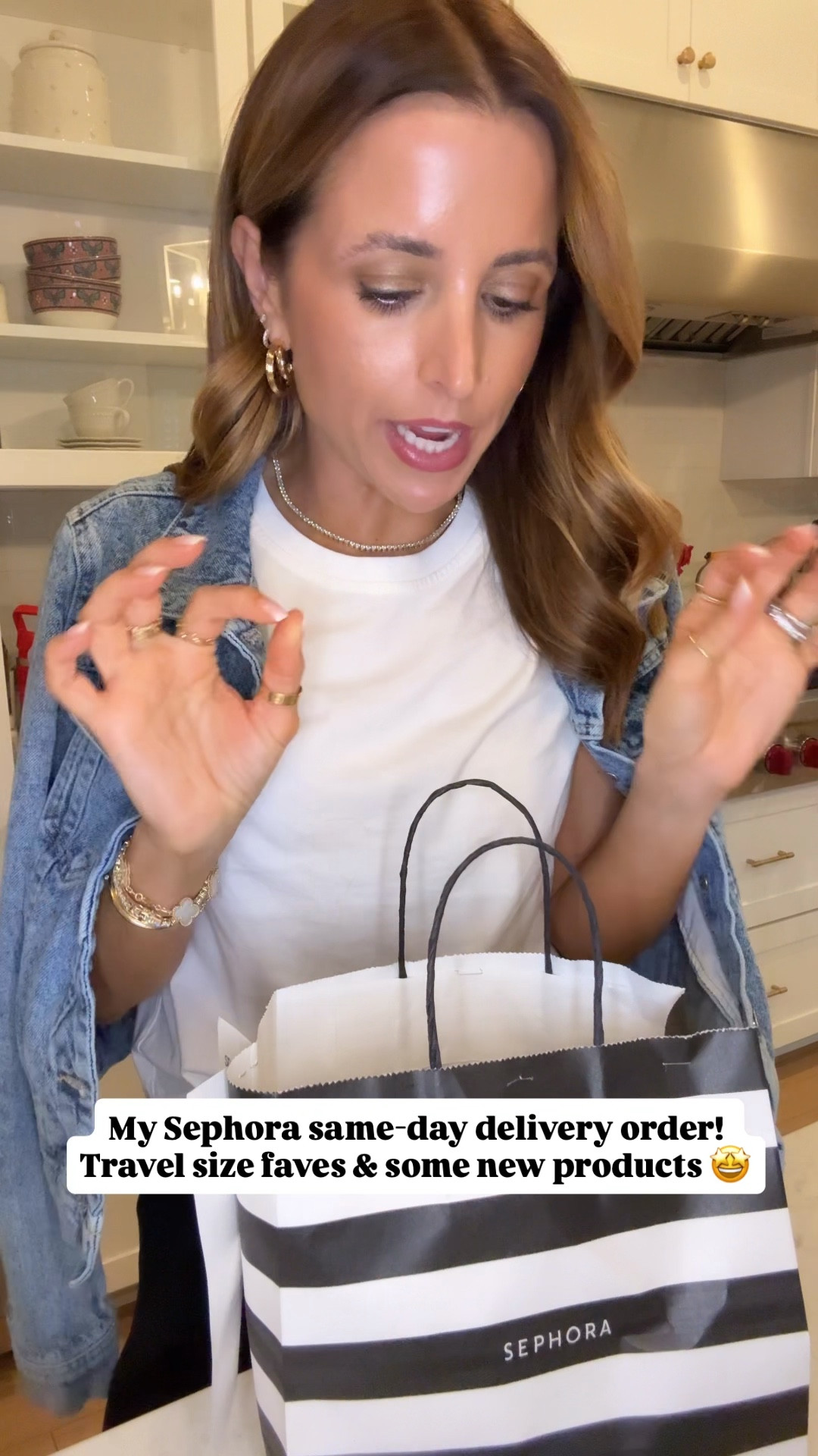 My Sephora same day delivery order! Love this undereye brightening concealer in shade MG2. Crease proof sparkly eyeshadow in Sona Sona. LoveShackFancy perfume in Sweetheart (peach and raspberry notes). Mini tangerine body butter. My outfit of the day! White t-shirt in XS and denim jacket in XS. Wide leg modal pants in XXS.

#LTKBeauty #LTKmorningroutine #LTKootd