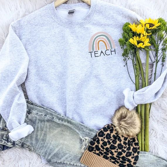Rainbow Teacher Sweatshirt Teacher Sweatshirt Teacher | Etsy | Etsy (US)