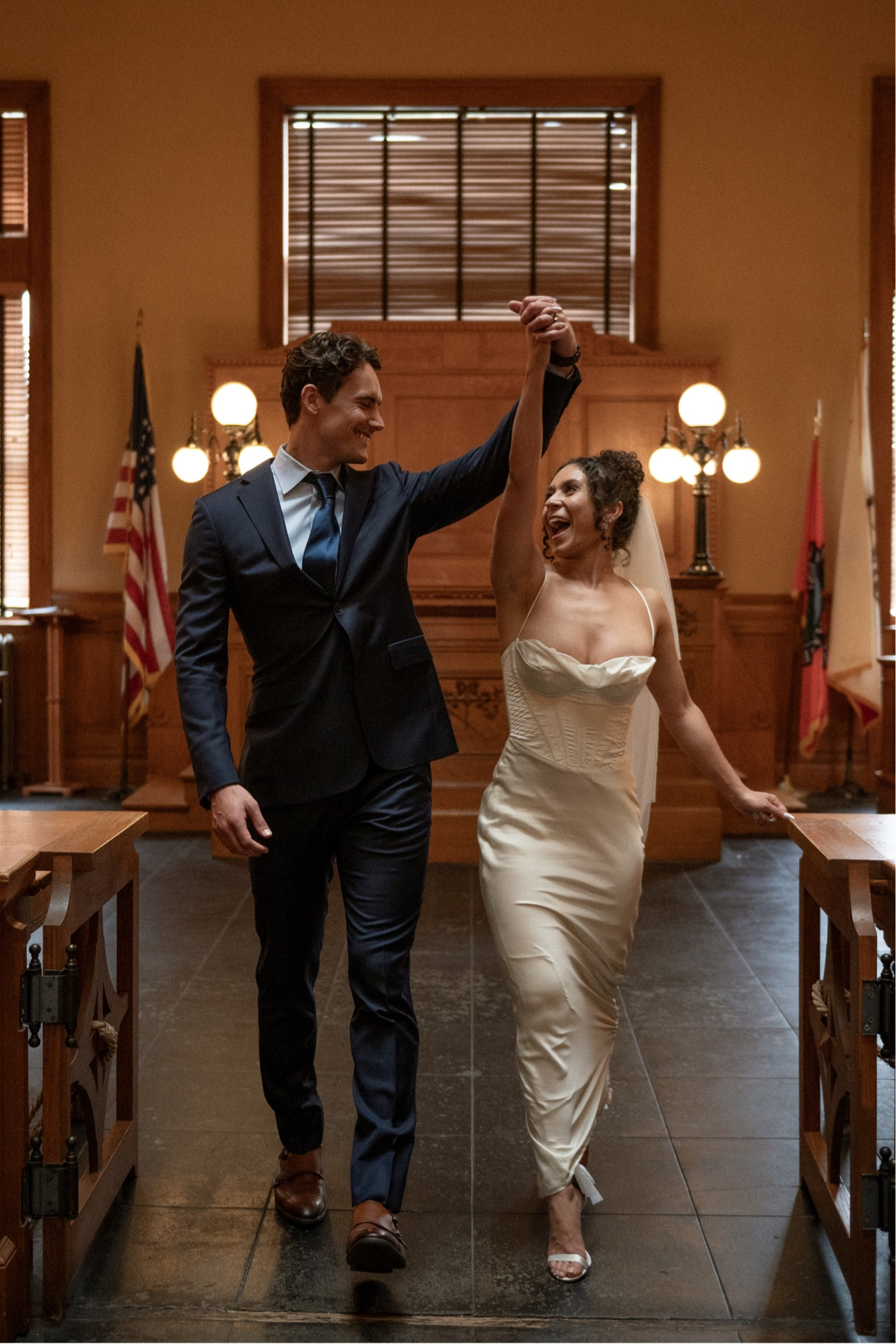 This dress was so flattering and exactly what I was looking for on our wedding day!