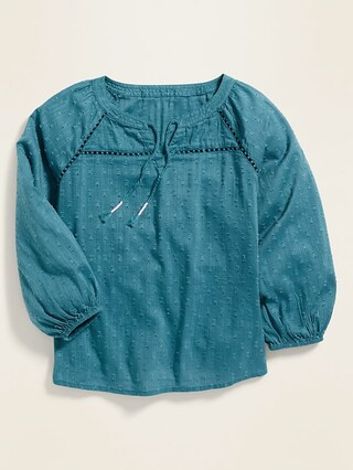 Textured Tie-Neck Blouse for Girls | Old Navy (US)
