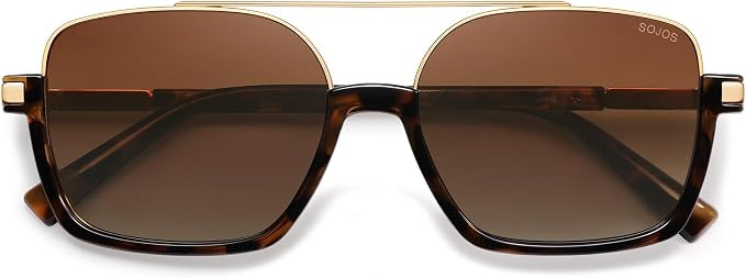 SOJOS Trendy Aviator Sunglasses for Women Men Polarized Retro Square Y2K Oversized Sun Glasses SJ... | Amazon (US)