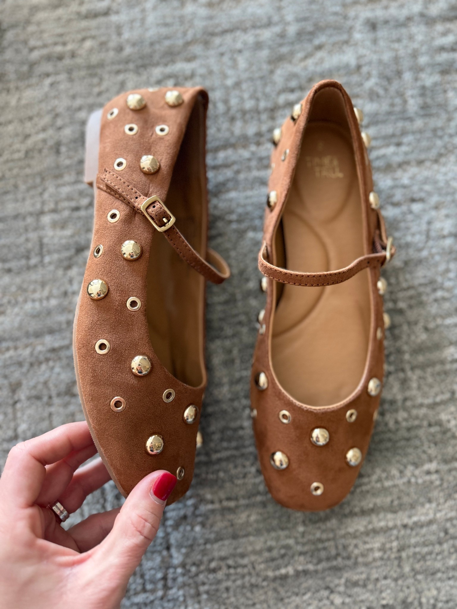 Brown studded flats
Brown Mary Jane’s
Studded shoes for spring 

#LTKootd #LTKgrwm