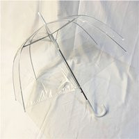 Transparent Long Umbrella - Bell Shape Classic and Basic Automatic Opening Female Umbrella White Bor | ManoMano UK