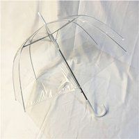 Transparent Long Umbrella - Bell Shape Classic and Basic Automatic Opening Female Umbrella White Bor | ManoMano UK