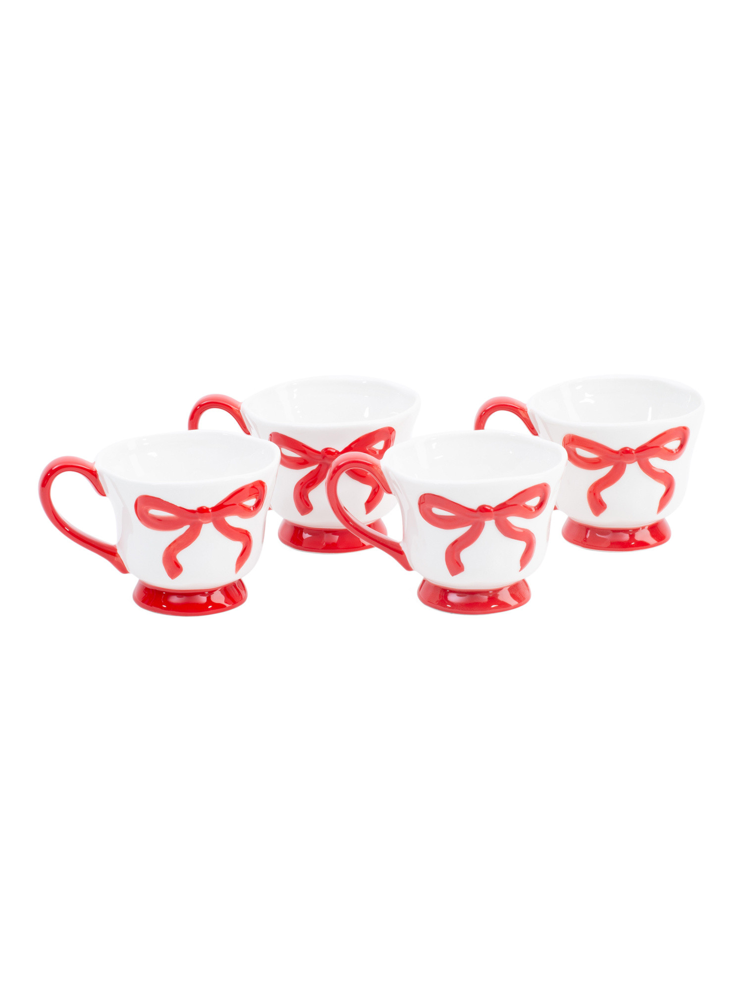 Set Of 4 Hand Painted Bow Mugs | Entertaining | Marshalls | Marshalls