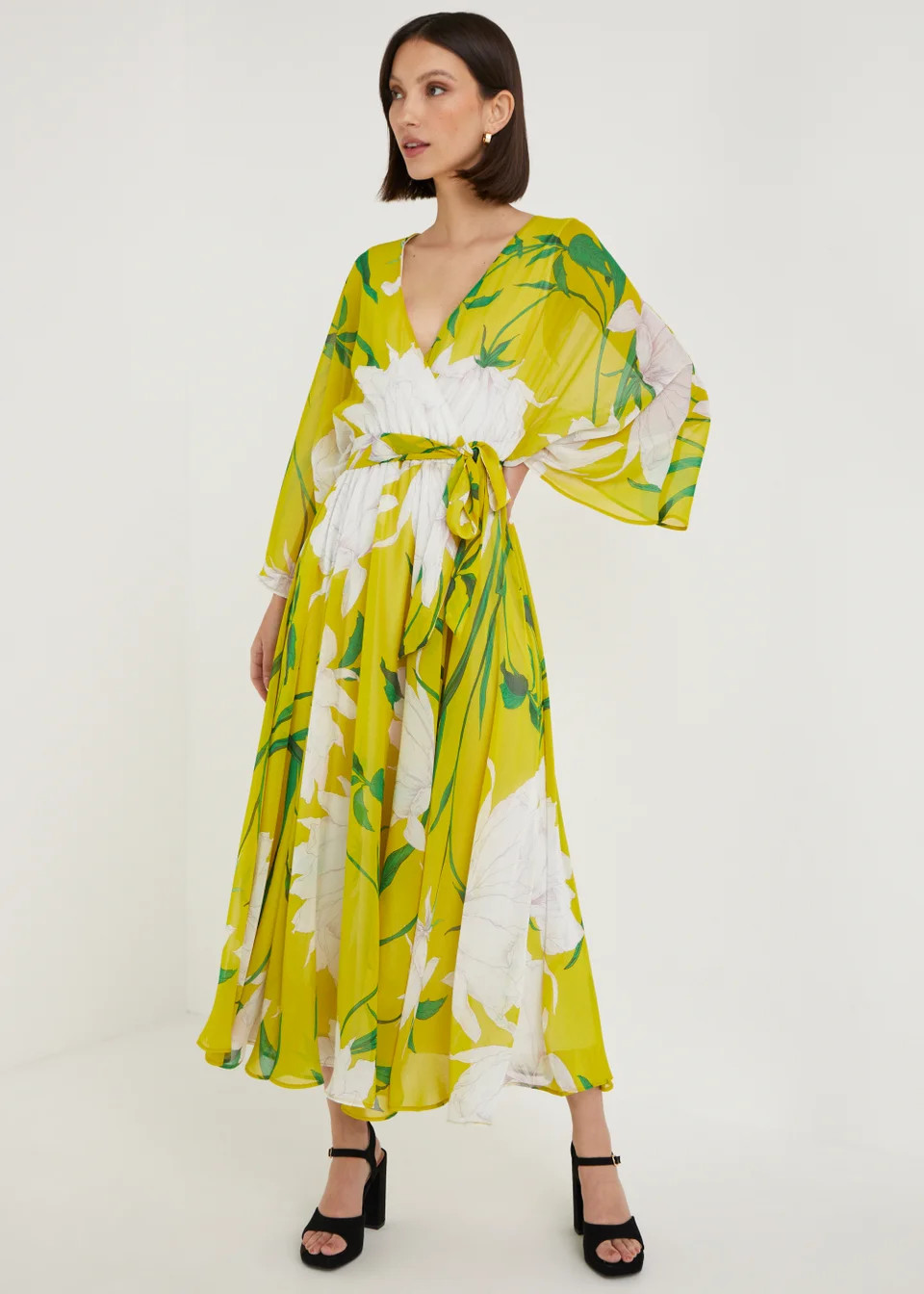 Et Vous Yellow Chiffon Wrap Midaxi Dress | Matalan (UK)