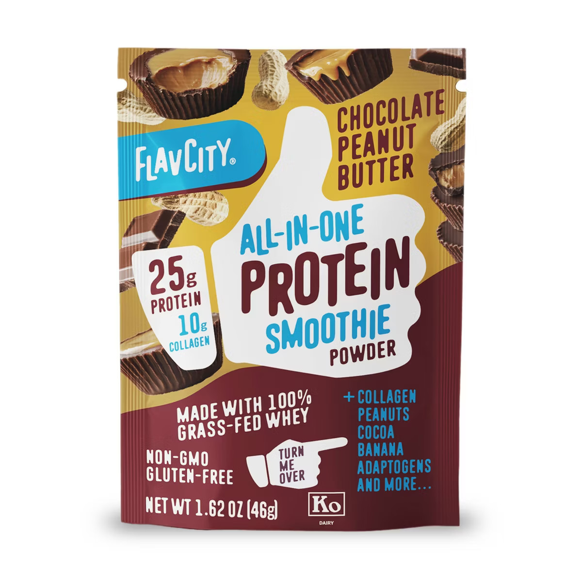 FlavCity Single Serve Protein Smoothie Powder - Chocolate Peanut Butter - 46gms | Target