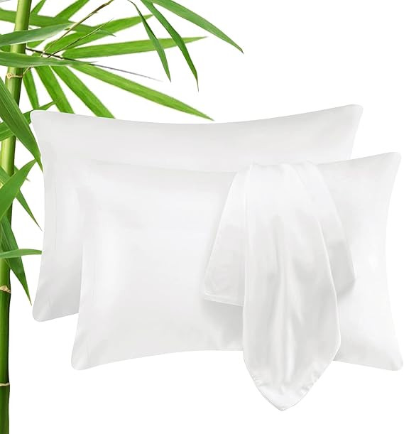CozyLux Cooling Pillow Cases King - Rayon Derived from Bamboo White Pillowcase Size Set of 2, Sof... | Amazon (US)