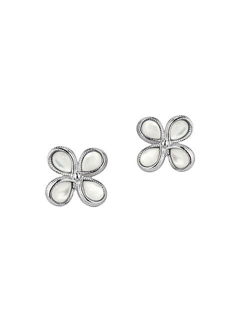 Jardin Sterling Silver & Mother-of-Pearl Stud Earrings | Saks Fifth Avenue