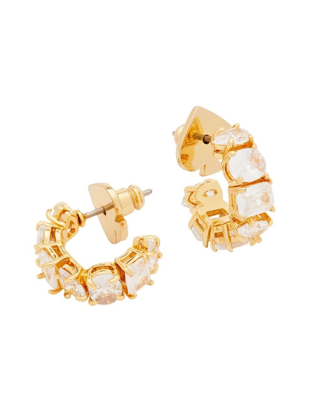 Goldtone & Cubic Zirconia Huggie Hoop Earrings | Saks Fifth Avenue