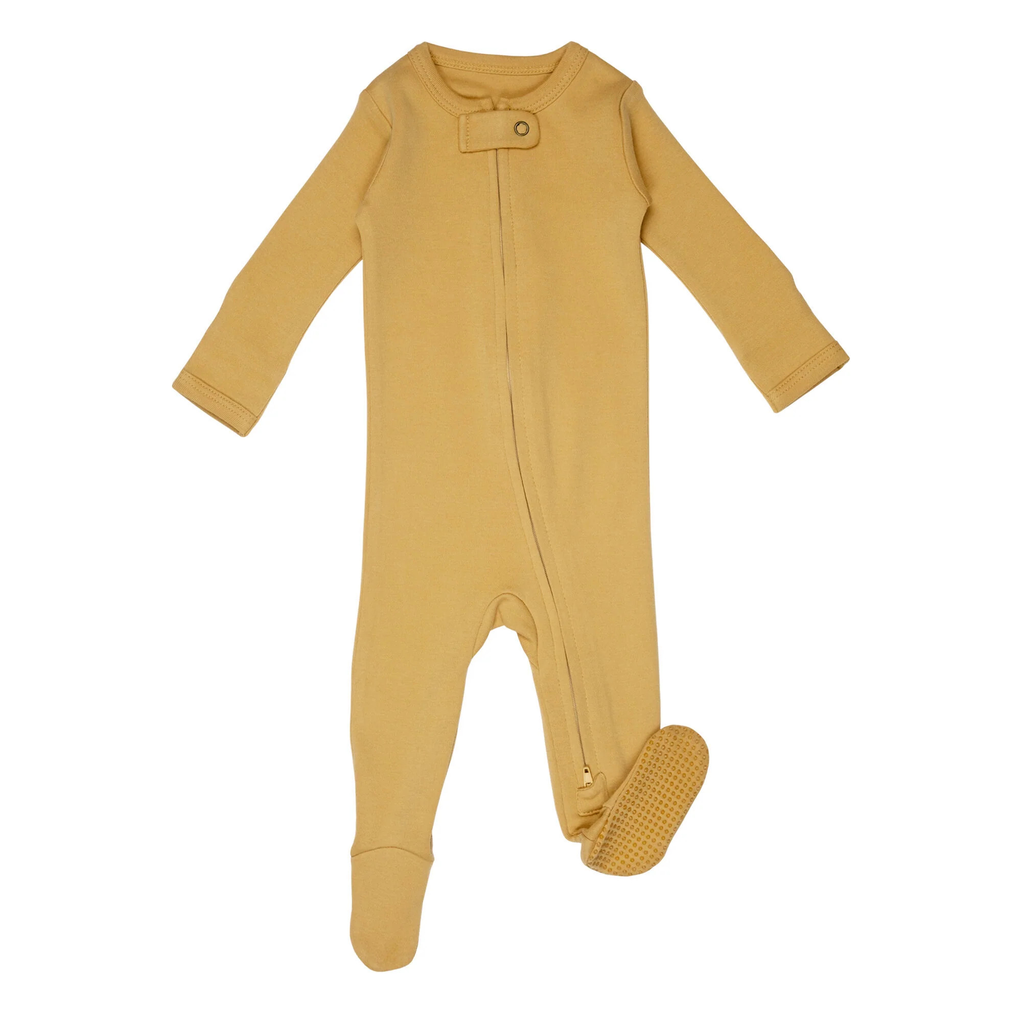 Organic Zipper Footie in Honey | L'ovedbaby