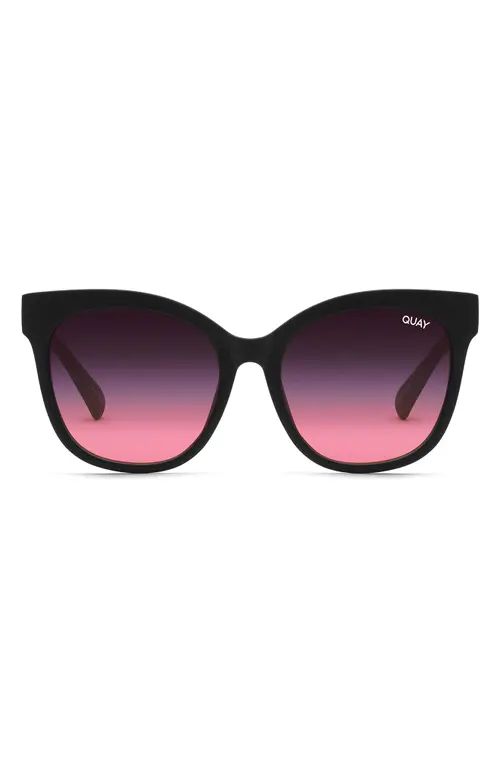 Quay Australia It's My Way 53mm Cat Eye Sunglasses in Matte Black /Black Pink Fade at Nordstrom | Nordstrom