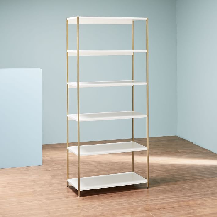 Zane Wide Bookshelf - White | West Elm (US)