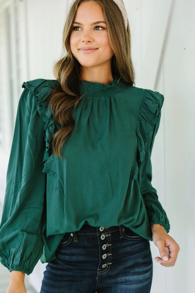 Now's The Time Olive Green Blouse | The Mint Julep Boutique