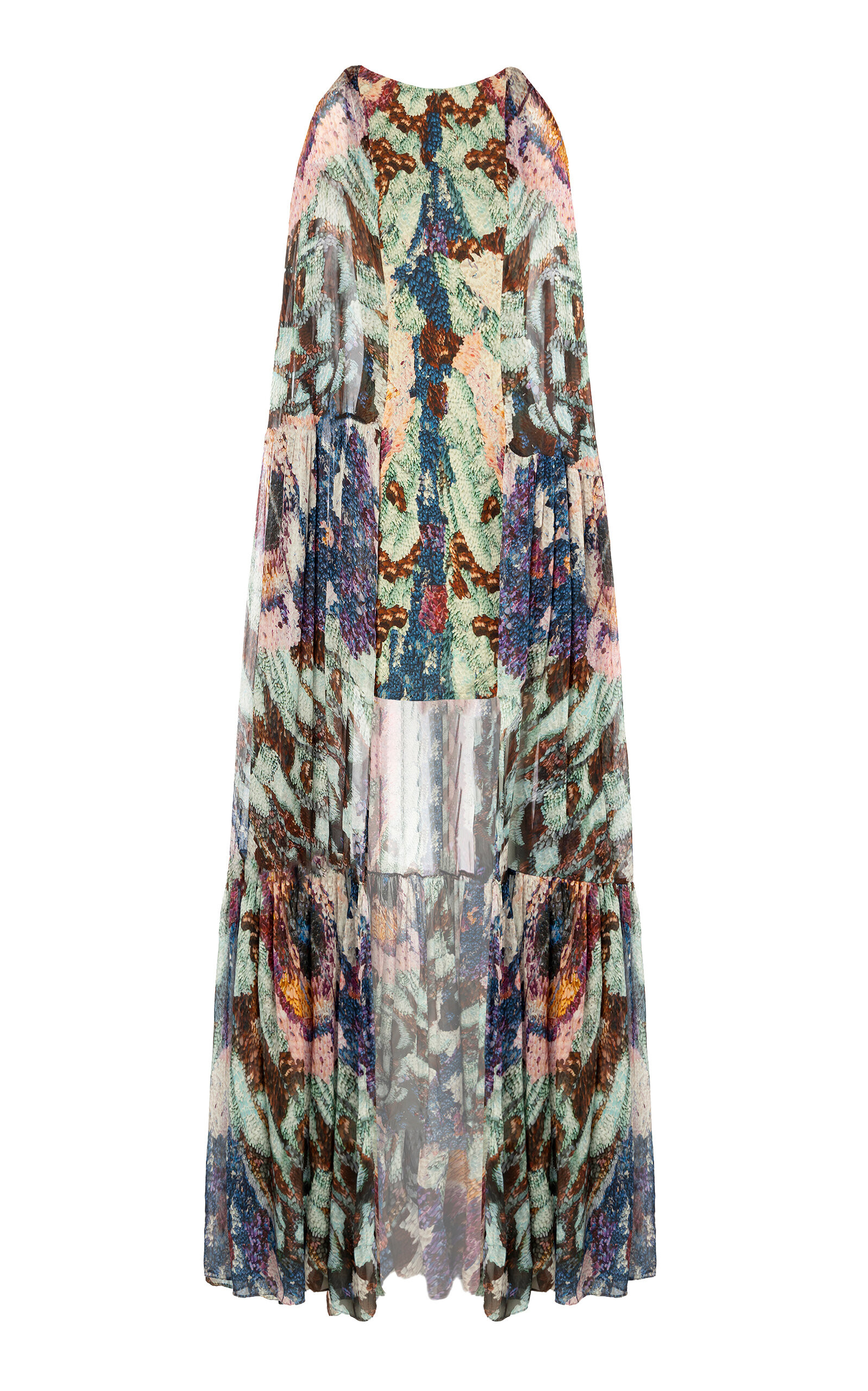 Genevieve Nebula Cape-Detailed Silk Mini Dress | Moda Operandi (Global)