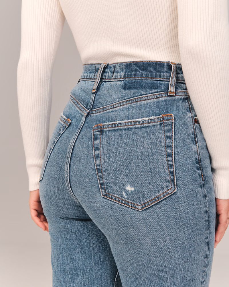 Women's Curve Love Ultra High Rise Slim Straight Jean | Women's Bottoms | Abercrombie.com | Abercrombie & Fitch (US)