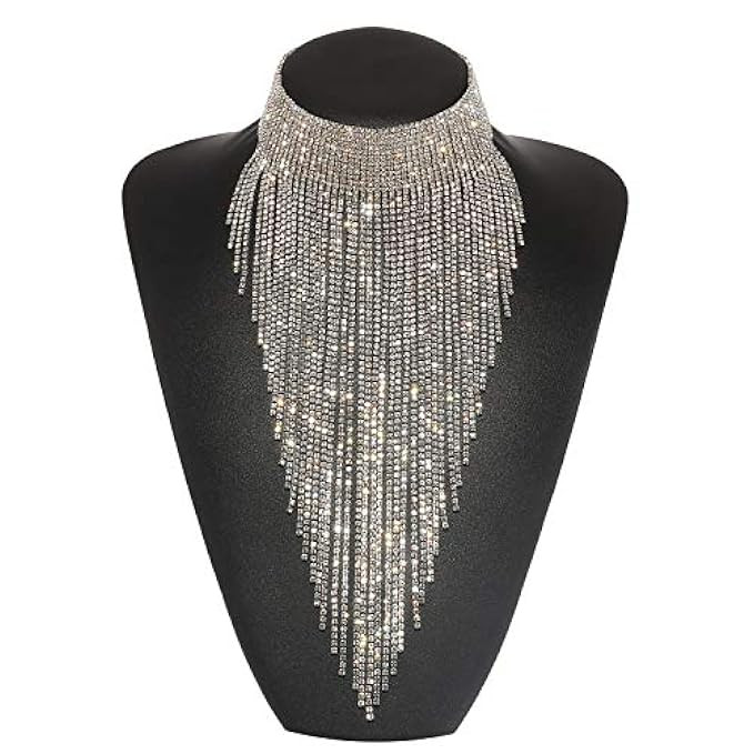 Holylove 3 Colors Tassel Collar Statement Necklace for Women Novelty Fashion Jewelry 1 Set with Gift | Amazon (US)