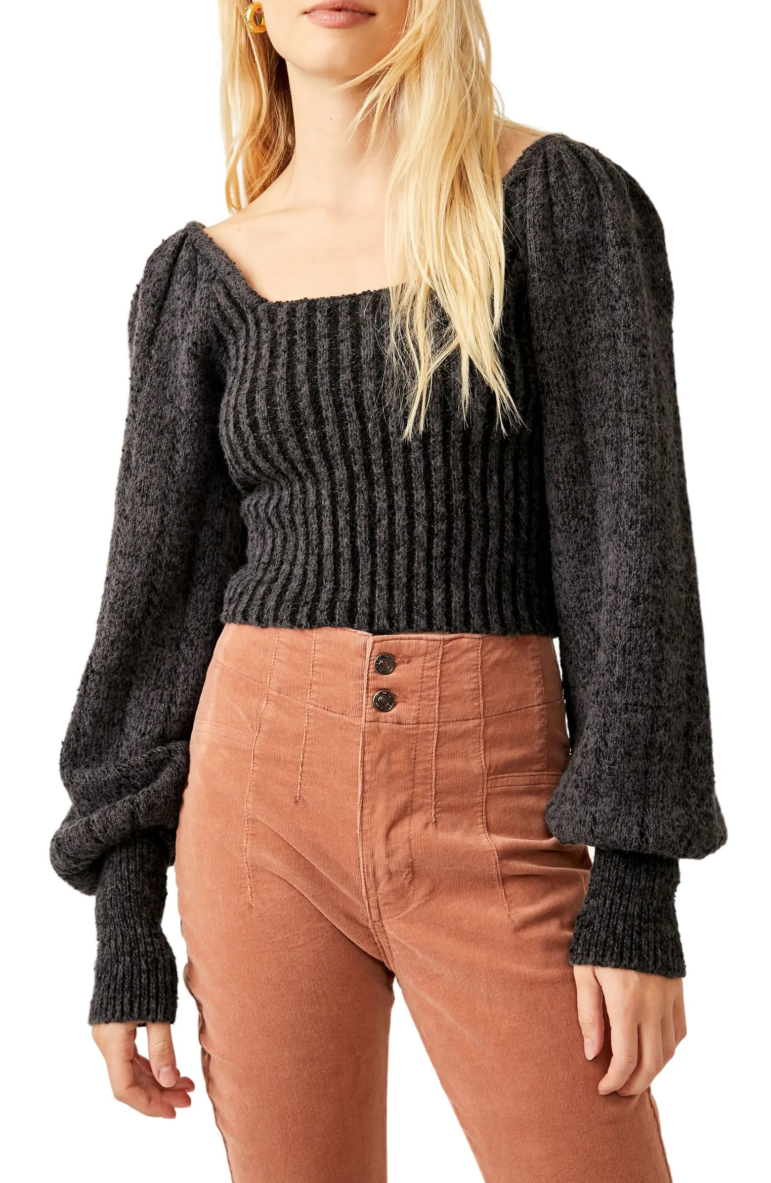 Katie Mix Stitch Square Neck Sweater | Nordstrom