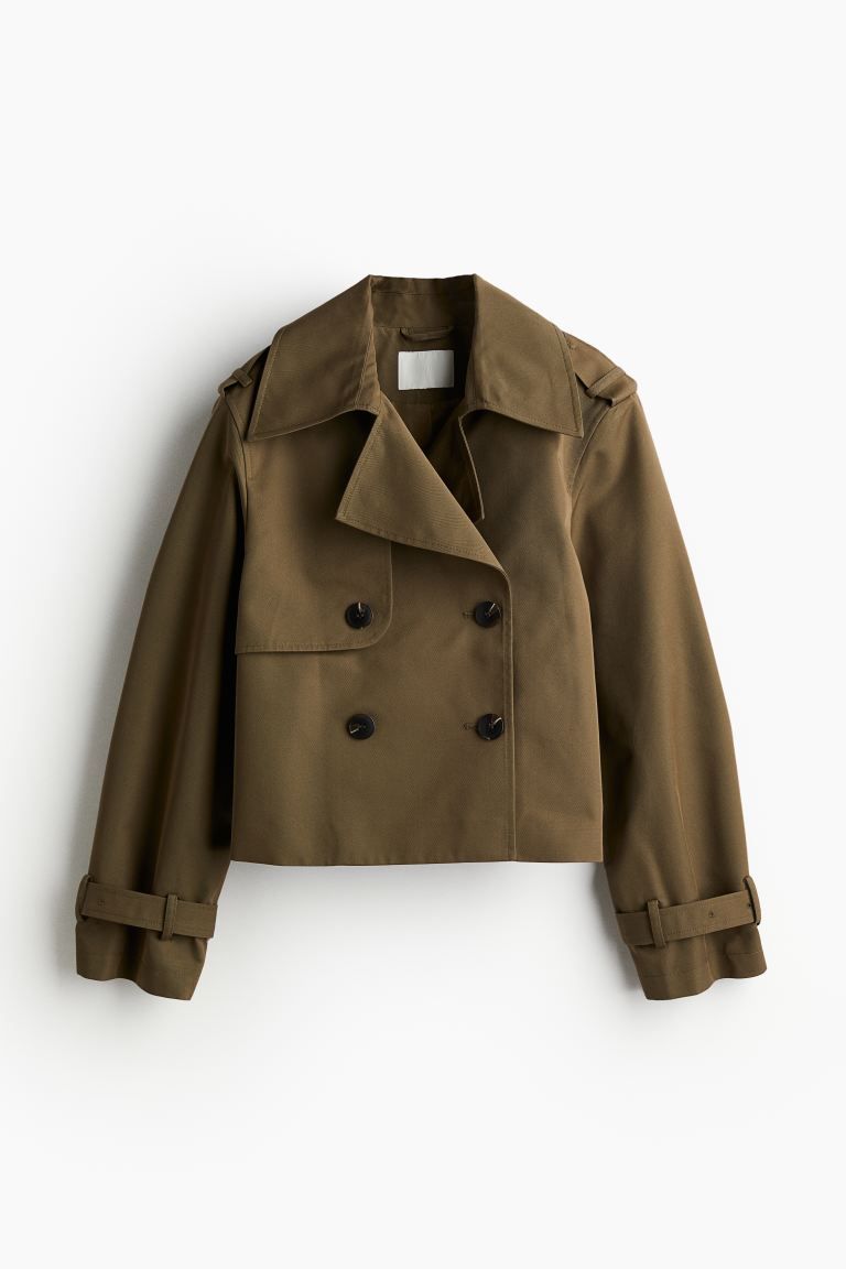 Trench-look Jacket - Dark khaki green - Ladies | H&M US | H&M (US + CA)