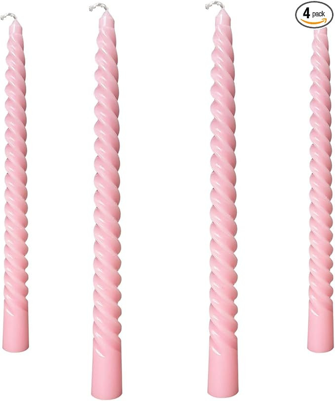 4 Pack 10 Inch Gradient Color Spiral Taper Candles for Wedding,Birthday,Christmas and Spring Home... | Amazon (US)