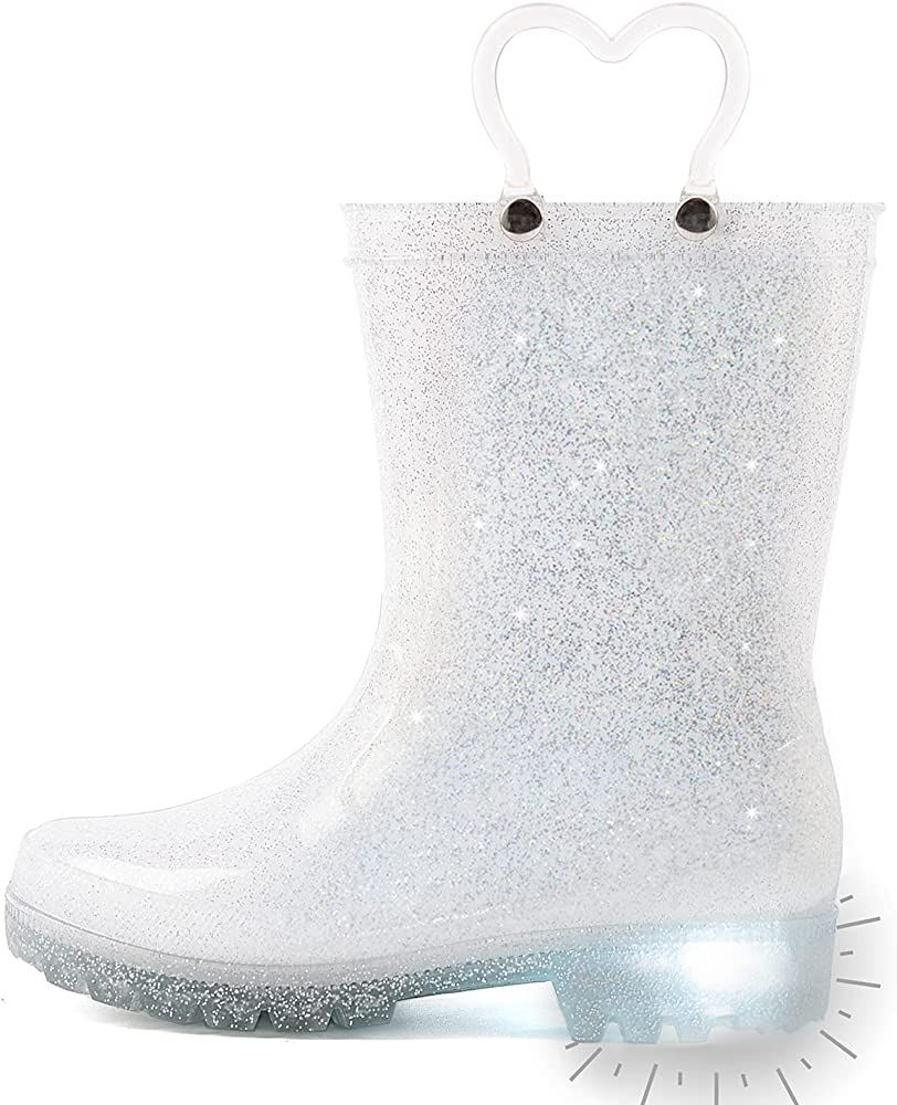 Outee Toddler Kids Adorable Lightwight Waterproof Rain Boots Light Up by Steps | Amazon (US)