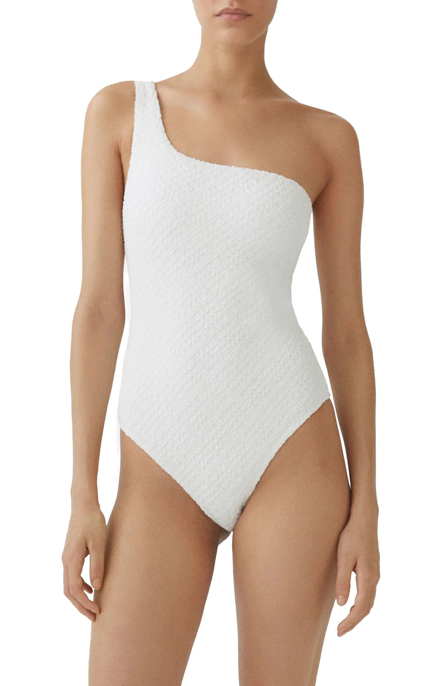 Textured One-Shoulder One-Piece Swimsuit | Nordstrom