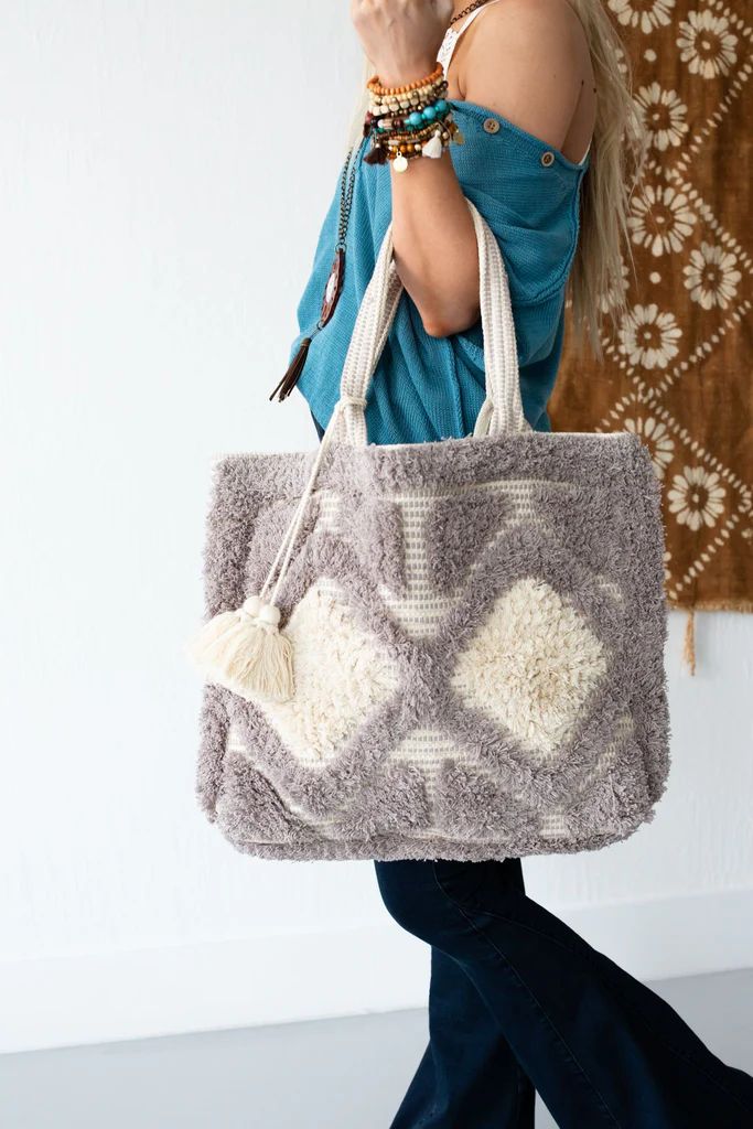 Amoli Tote Bag - Gray | Three Bird Nest