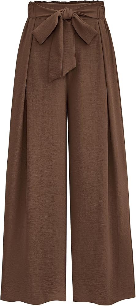 PRETTYGARDEN Women's Wide Leg Work Pants Business Casual High Waisted Loose Palazzo Trouser Summe... | Amazon (US)