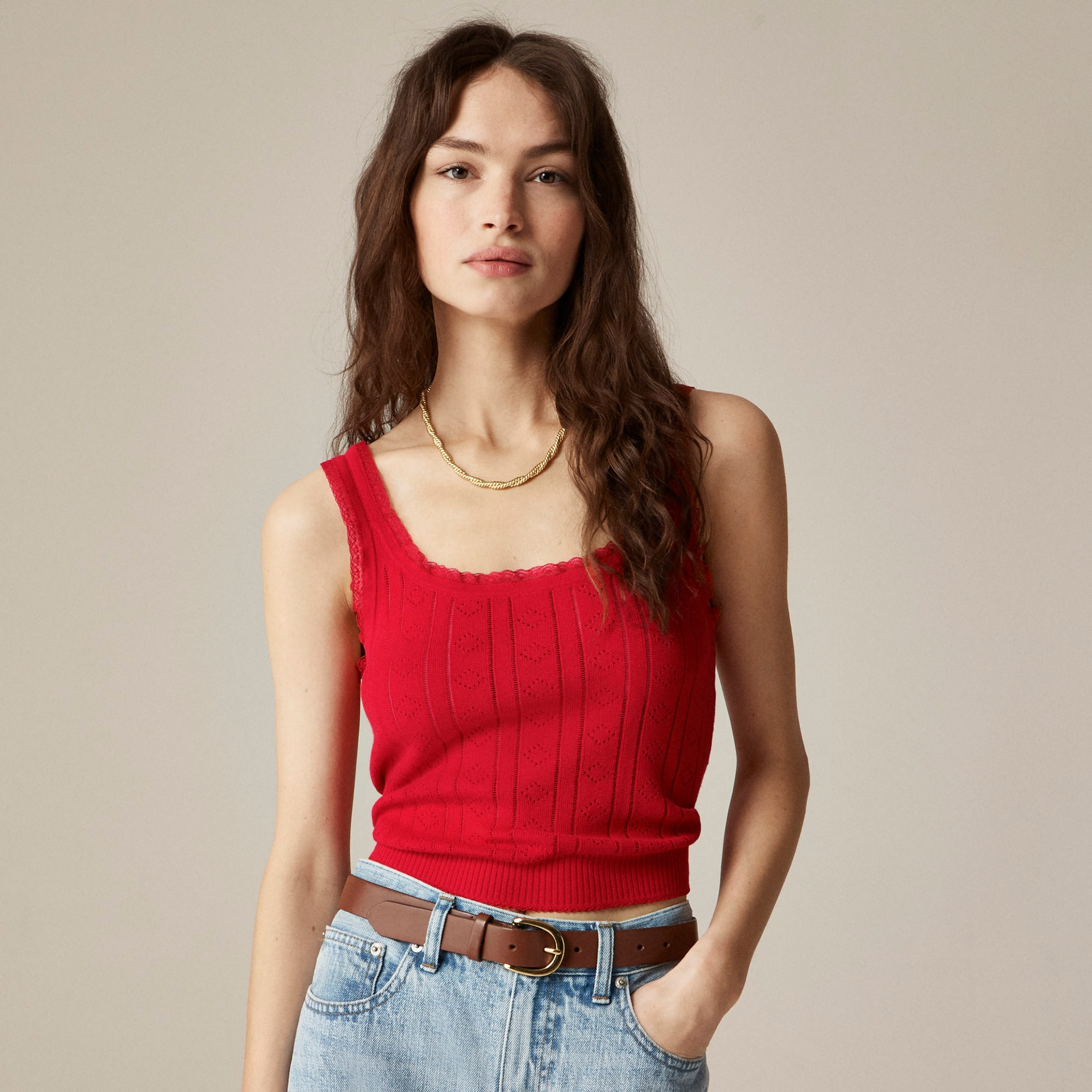 Pointelle sweater-tank in premium ultrafine cotton | J. Crew US