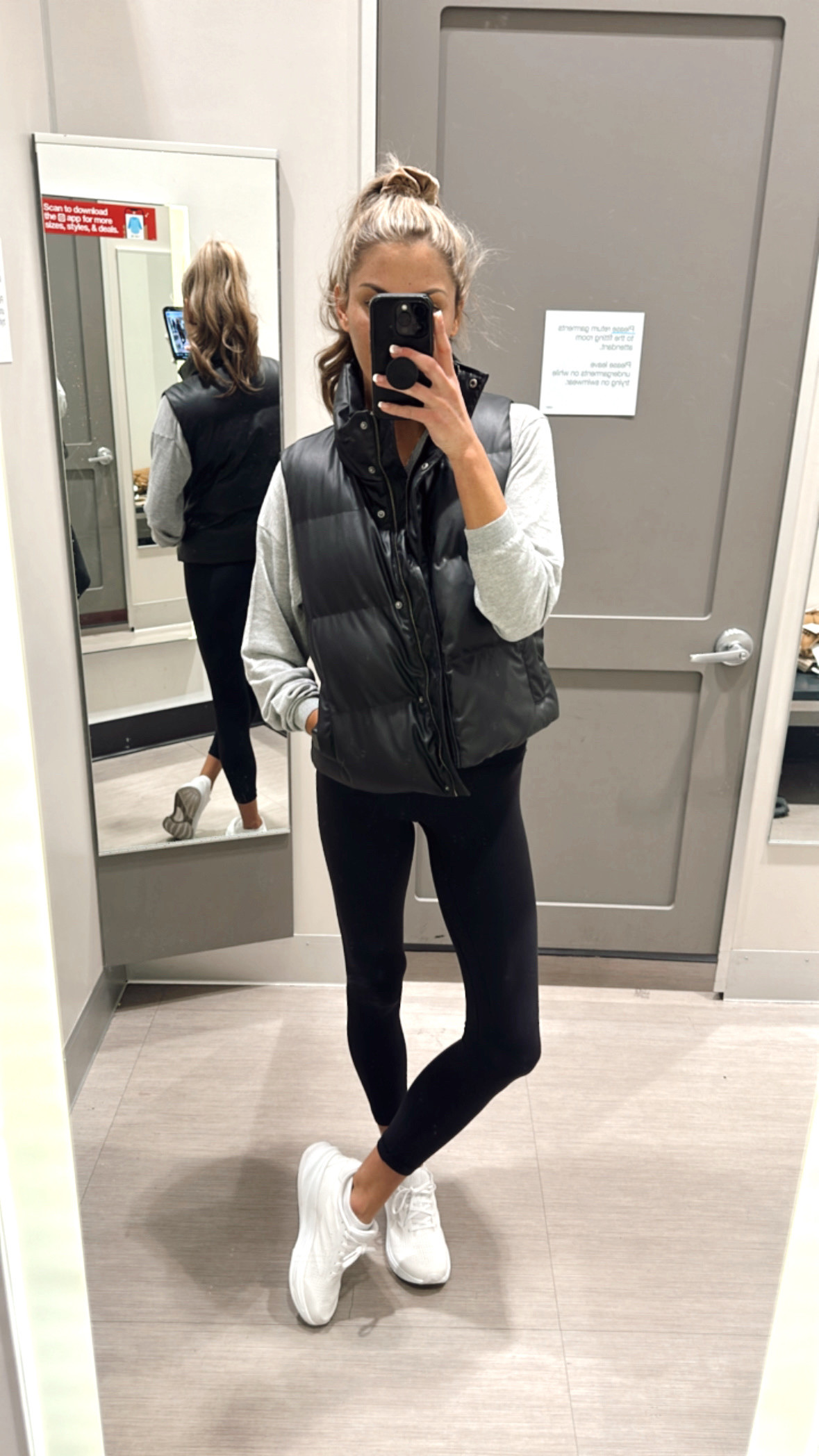 New in Target! Faux leather black puffer vest. Wearing size medium and comes in other colors! 


•
•
Target women’s outerwear, puffer vests, coats and fall outfits, casual everyday outfit, fall layering 


#LTKFitness #LTKSeasonal #LTKFindsUnder50