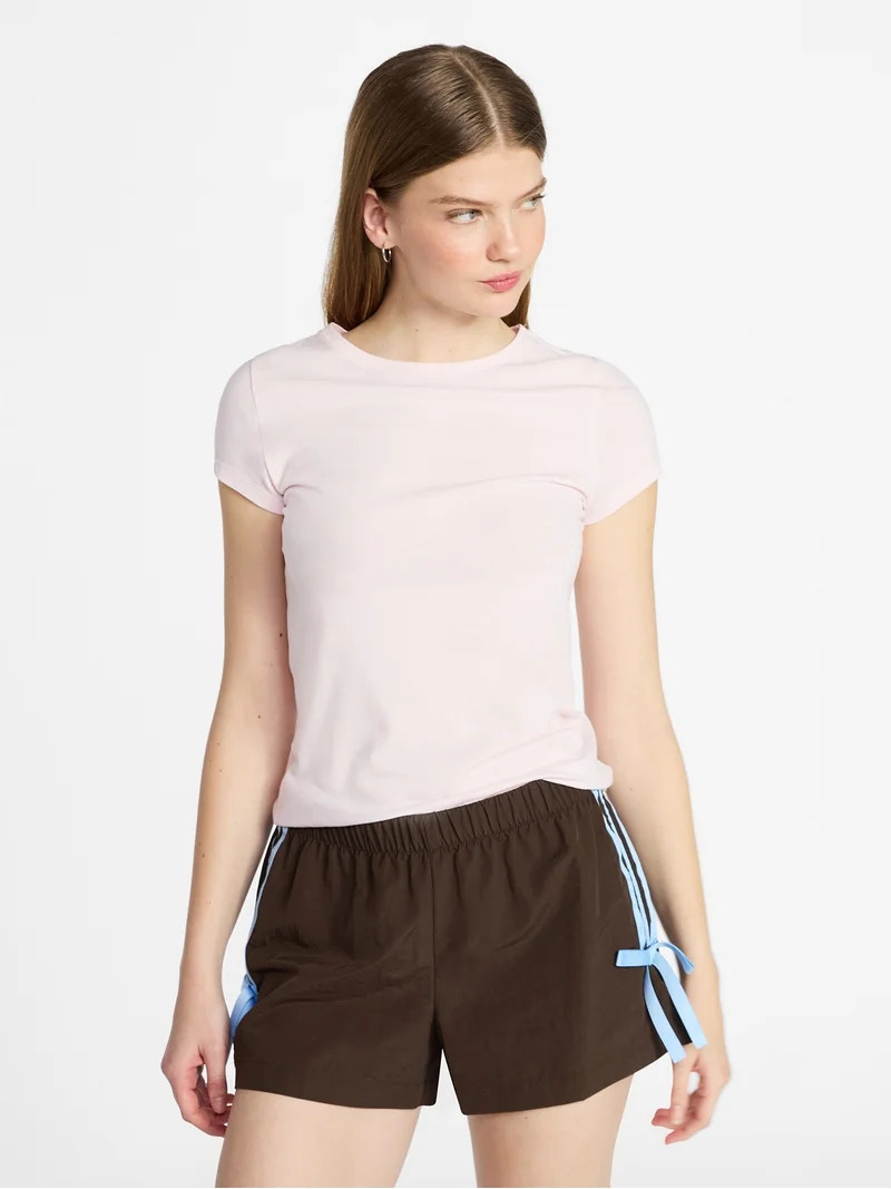 No Boundaries Crew Neck Tee with Short Sleeves, 1 or 3-Pack, Women’s Sizes XXS-XXL | Walmart (US)
