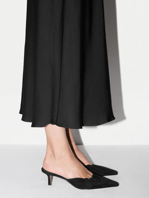 Suede Kitten Heel Mule | Black | Jigsaw (UK)