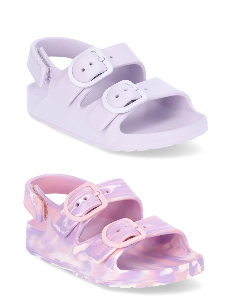 Wonder Nation Toddler Kids EVA Two Buckle Sandal, 2- Pack - Walmart.com | Walmart (US)